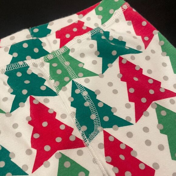 ~~ CREWCUTS Kids Sz 10 Christmas Tree PJs J.Crew Pajamas Set Sleepwear Green/Red - Picture 8 of 11